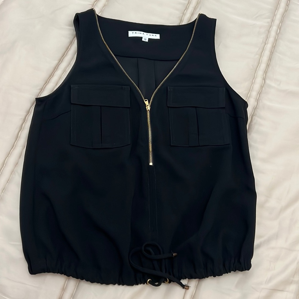Trina Turk Zipper Flap Detail blouse